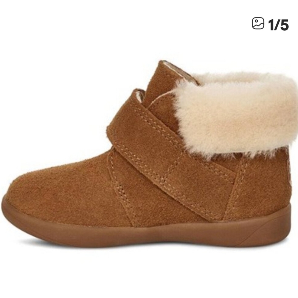 Ugg NIB Toddler Nolen Boots, 6 US Fur Lined Suede Boots chestnut Brown Unisex